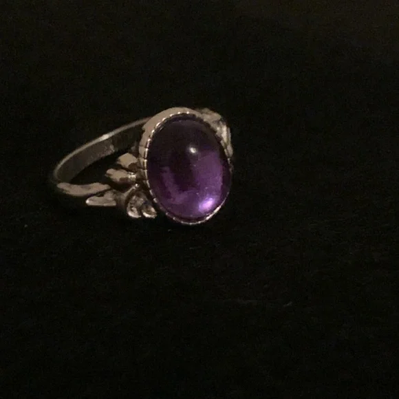 Gorgeous Beautiful Purple Gemstone Moonstone Gypsy Hippy Bohemian silver ring - Picture 2 of 6